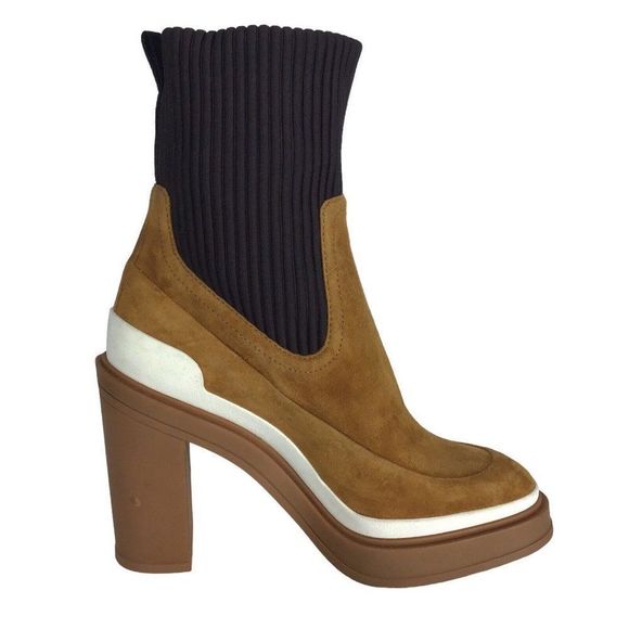 Elegant Tan and Brown Ankle Boots - Picture 5 of 16